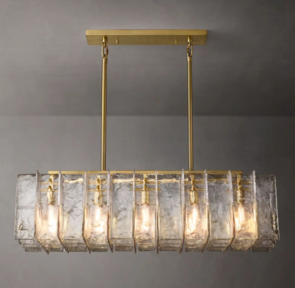 Lattice Rectangular Glass Chandelier