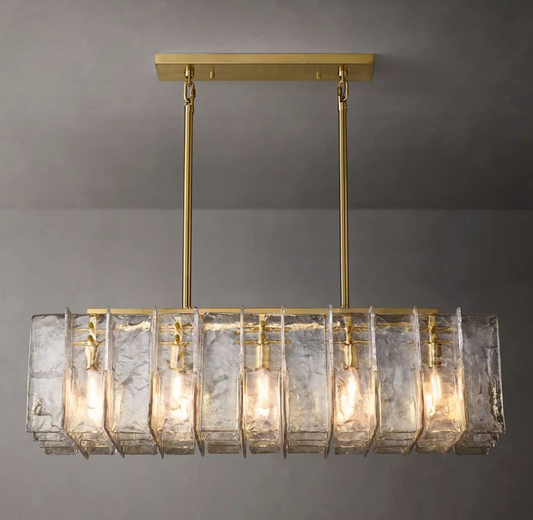 Lattice Rectangular Glass Chandelier
