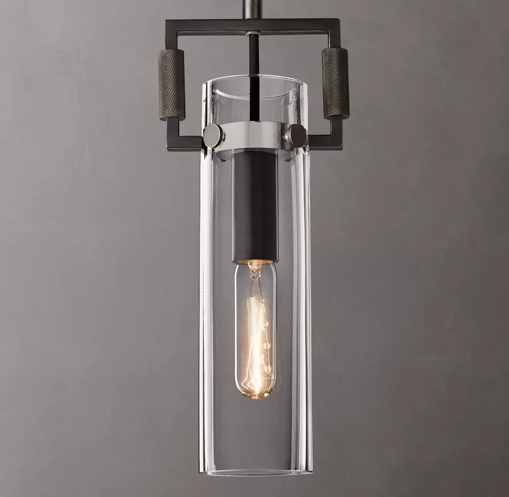 Machinist Glass Cylinder Pendant Light