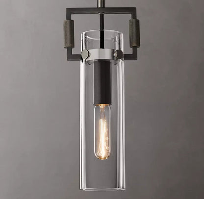 Machinist Glass Cylinder Pendant Light