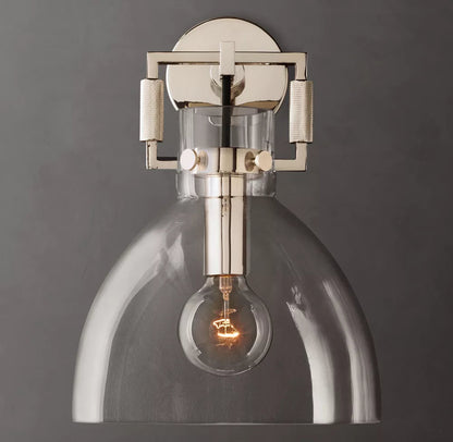 Machinist Glass Cloche Wall Sconce