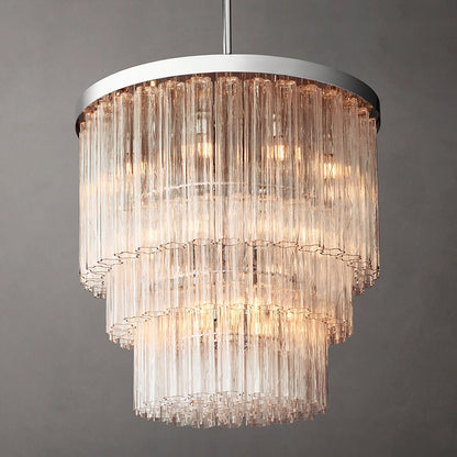 Three-Tier Glass Tube Chandelier