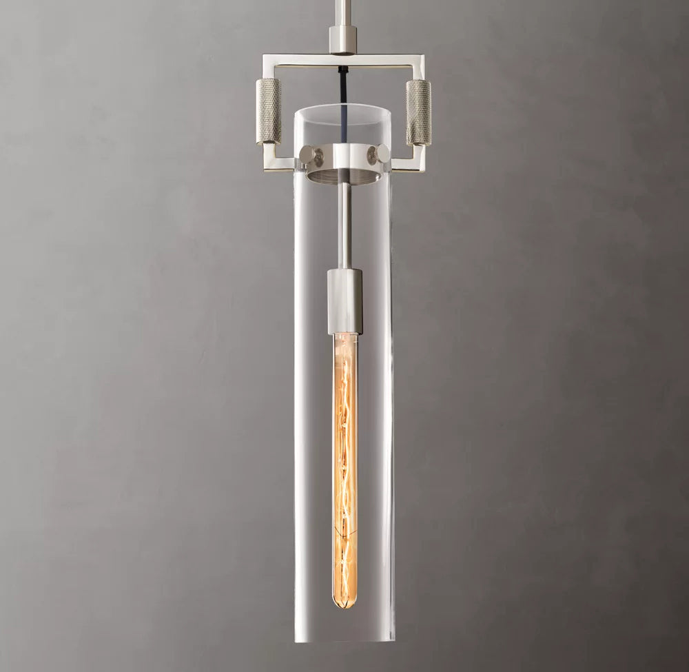 Machinist Glass Cylinder Pendant Light