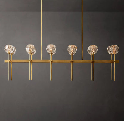 Crystal Ball Double Glass Linear Chandelier