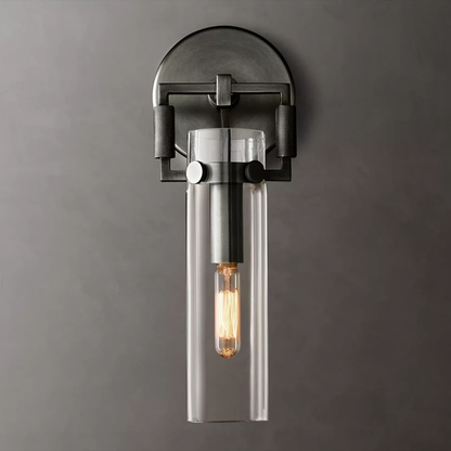 Machinist Glass Cylinder Wall Sconce