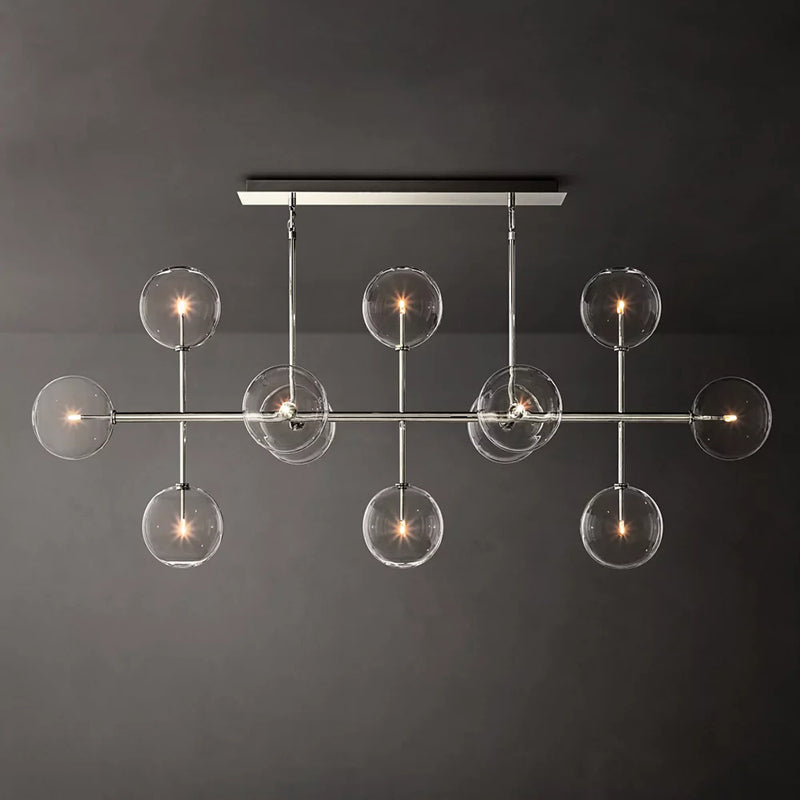Glass Globe Linear Chandelier