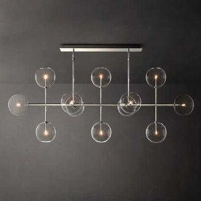 Glass Globe Linear Chandelier