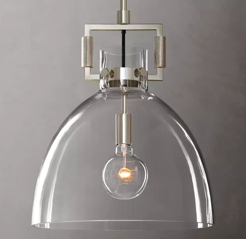 Machinist Glass Cloche Pendant Light