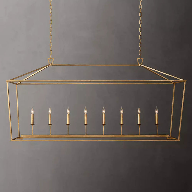 Brass Rectangular Chandelier