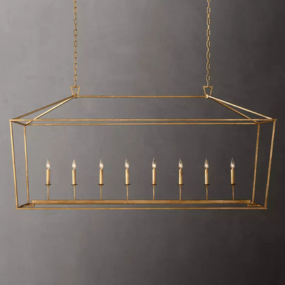 Brass Rectangular Chandelier