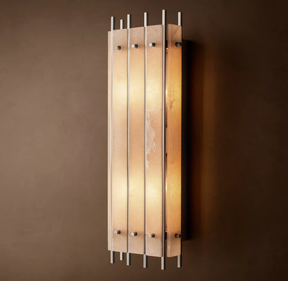 San Marco Large Rectangular Alabaster Wall Sconce