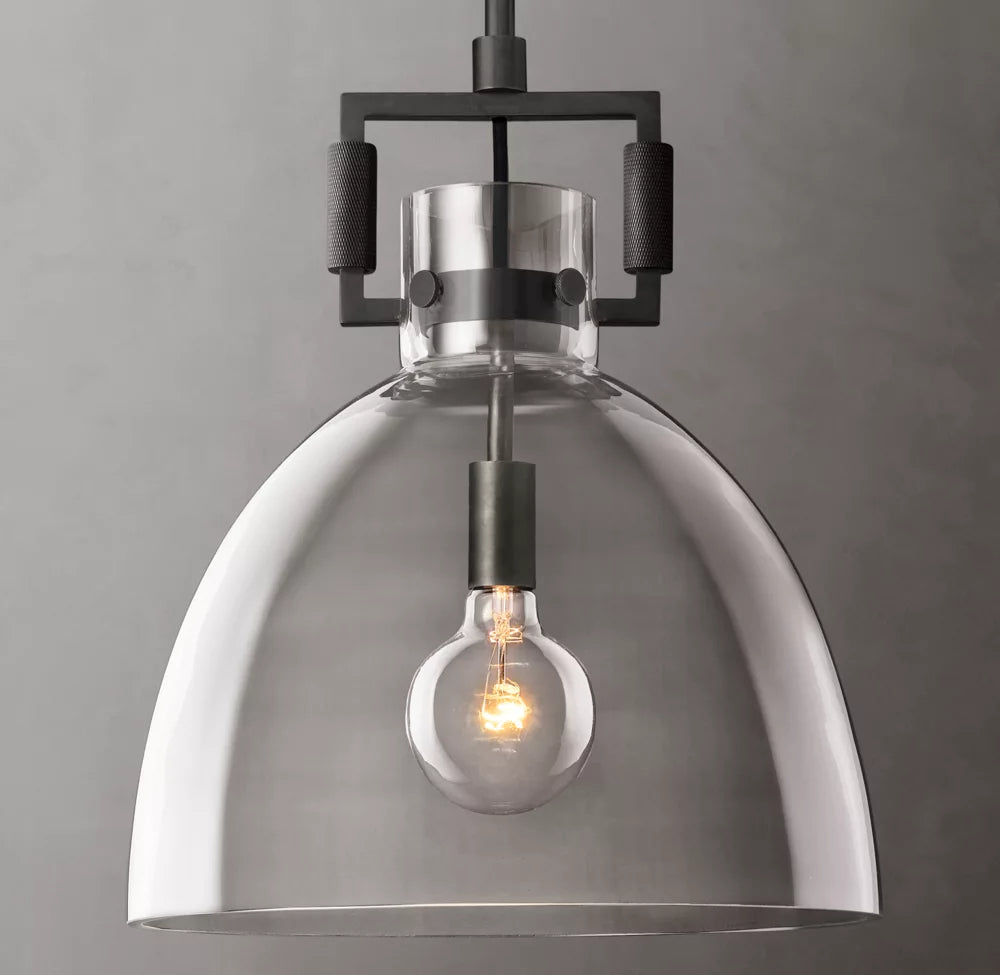 Machinist Glass Cloche Pendant Light