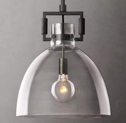 Machinist Glass Cloche Pendant Light