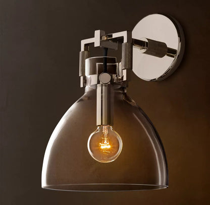 Machinist Glass Cloche Wall Sconce