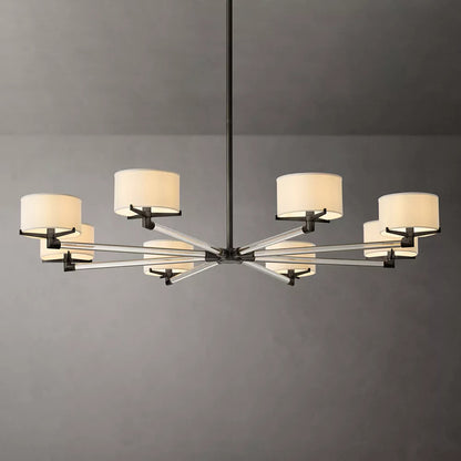 Linen Shade Living Room Chandelier