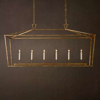 Brass Rectangular Chandelier