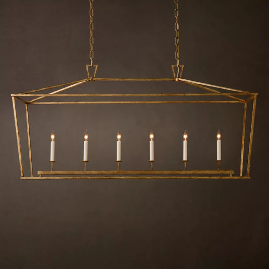 Brass Rectangular Chandelier