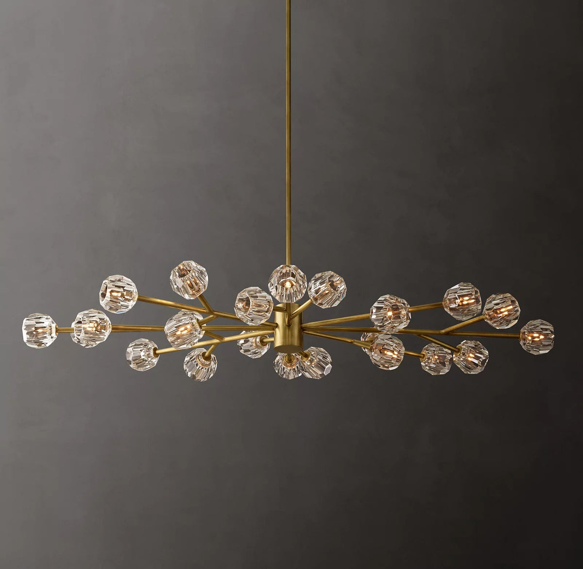 Clear Glass Oval Chandelier