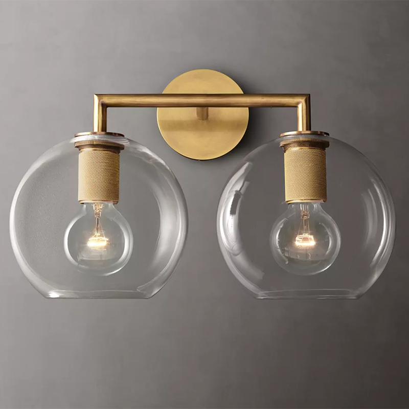 Utilitaire Double Globe Wall Sconce