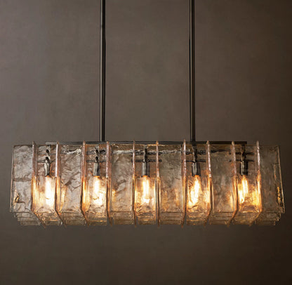 Lattice Rectangular Glass Chandelier