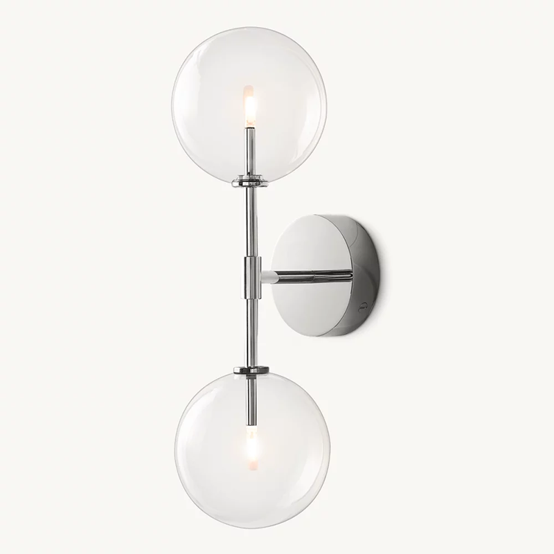 Double Globe Glass Wall Sconce