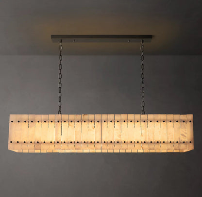 San Marco Modern Alabaster Linear Chandelier