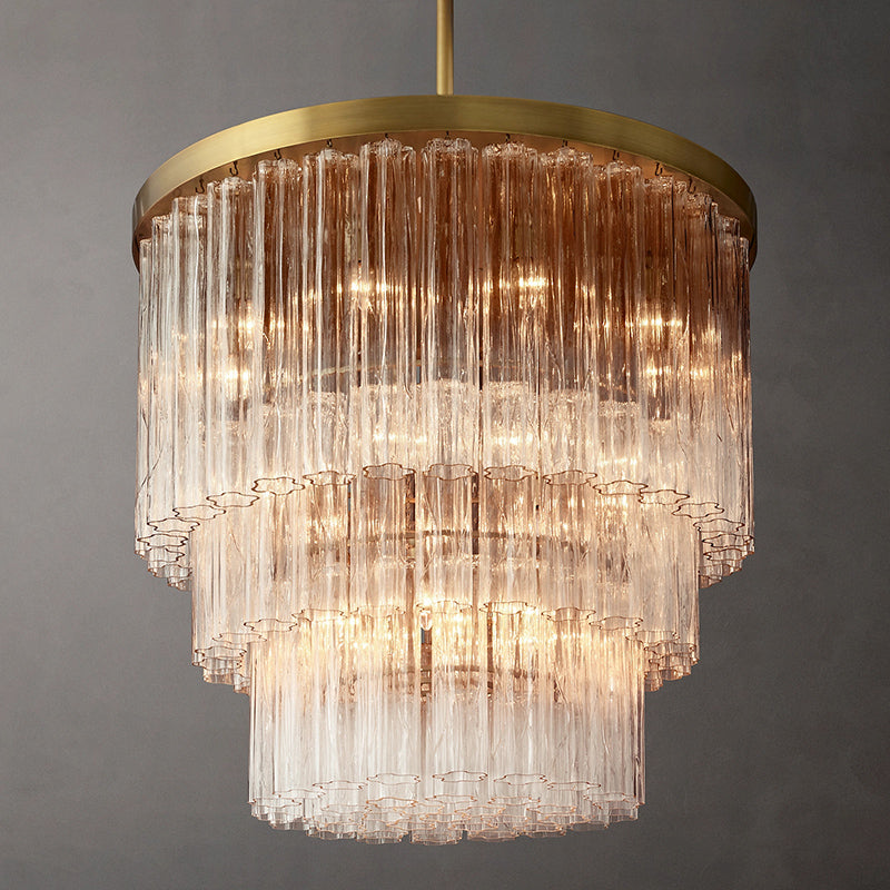 Three-Tier Glass Tube Chandelier