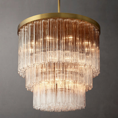 Three-Tier Glass Tube Chandelier