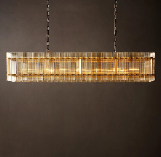 San Marco Modern Glass Linear Chandelier