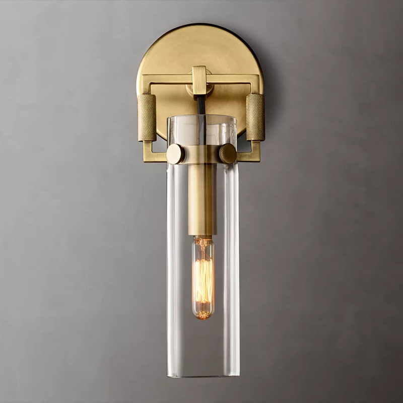 Machinist Glass Cylinder Wall Sconce