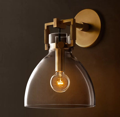Machinist Glass Cloche Wall Sconce