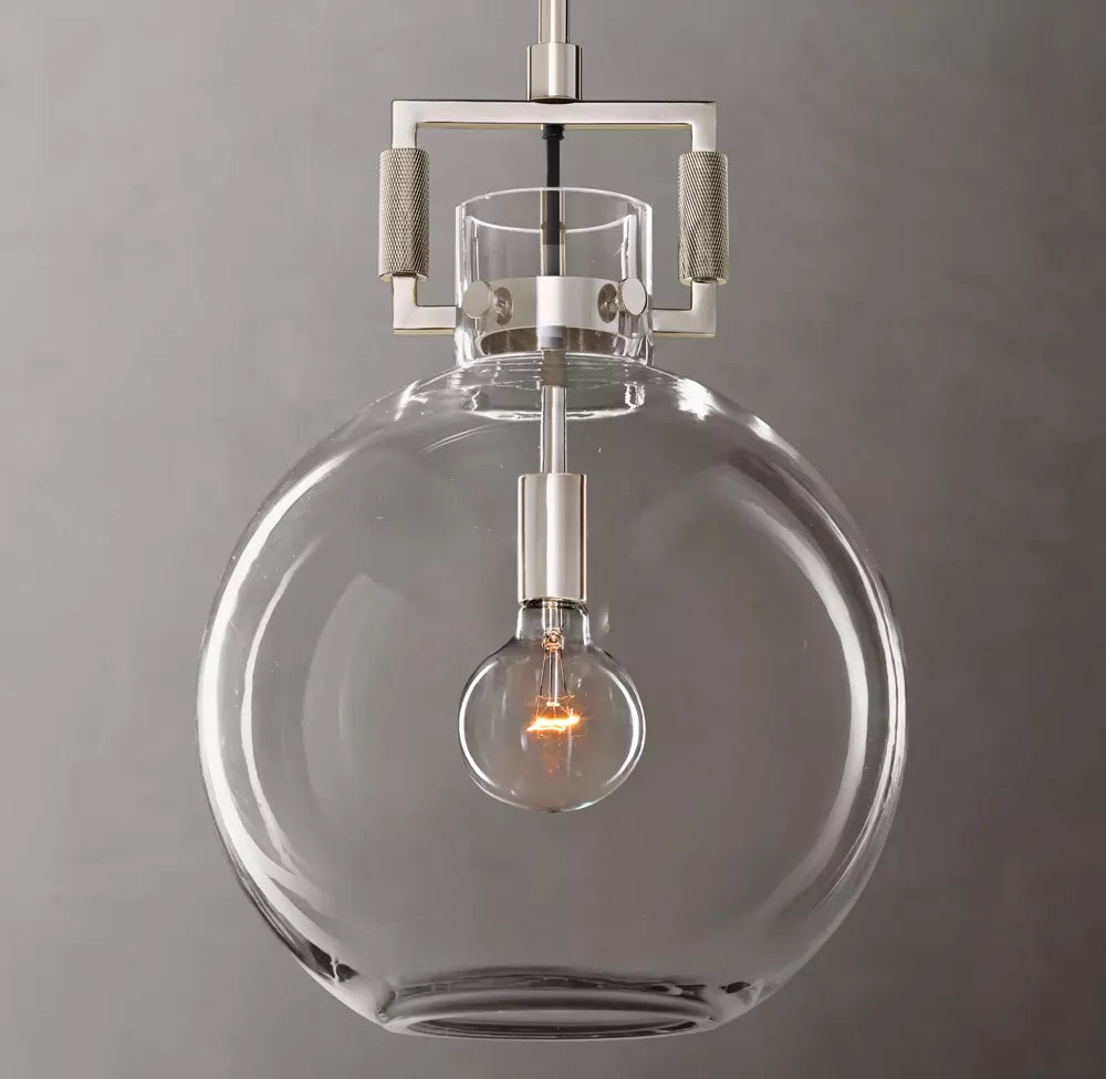 Machinist Glass Globe Pendant