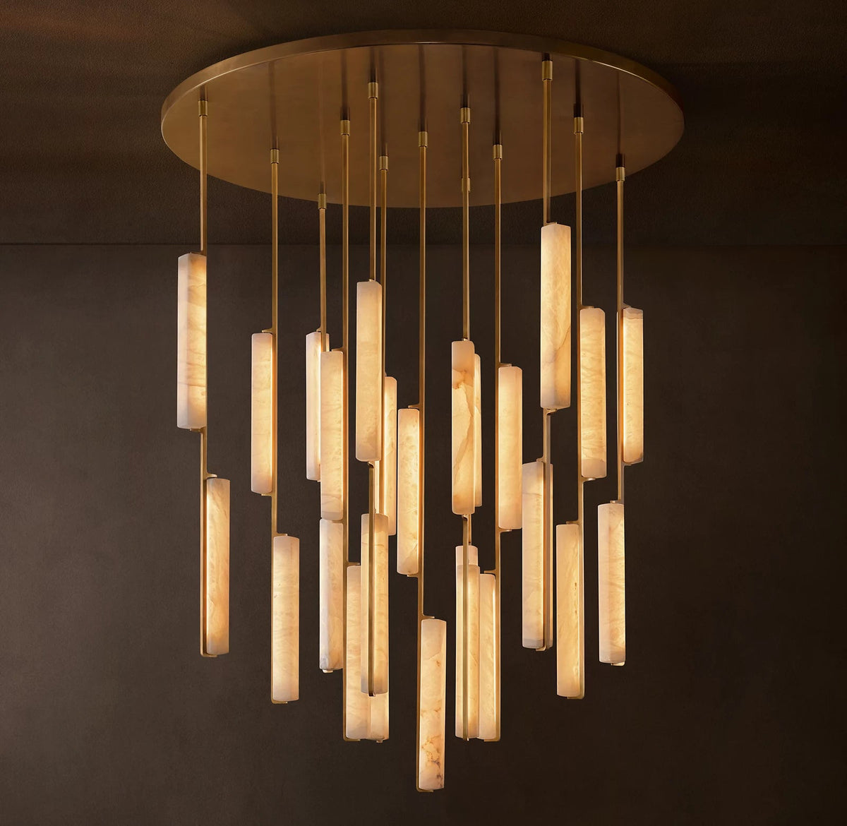Audubon Modern Alabaster Round Chandelier