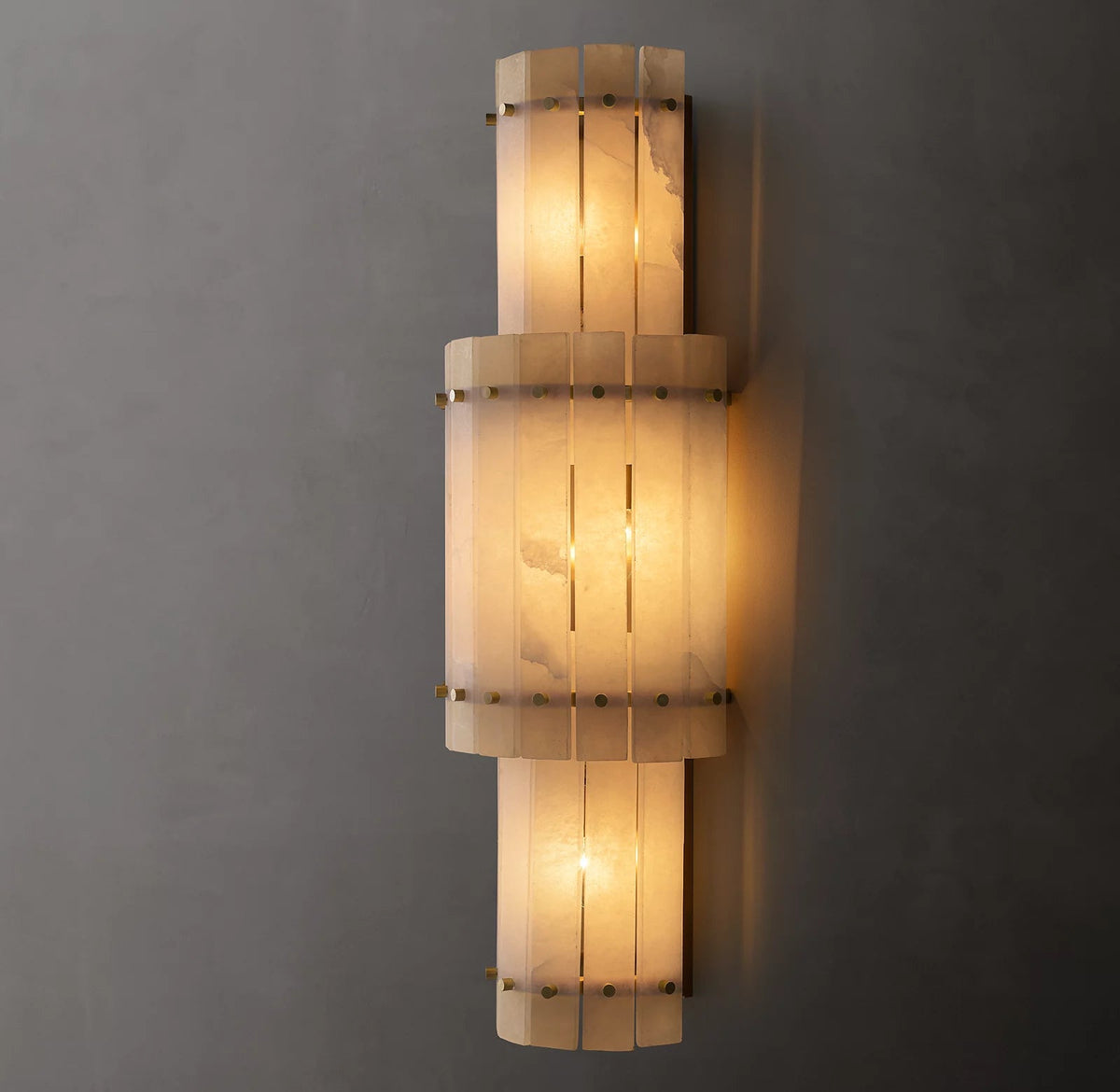 San Marco Large Round Alabaster Wall Sconce