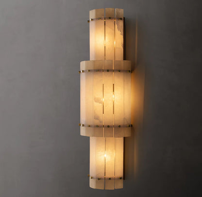 San Marco Large Round Alabaster Wall Sconce