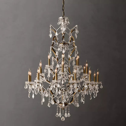 Rococo Iron Crystal Round Chandelier
