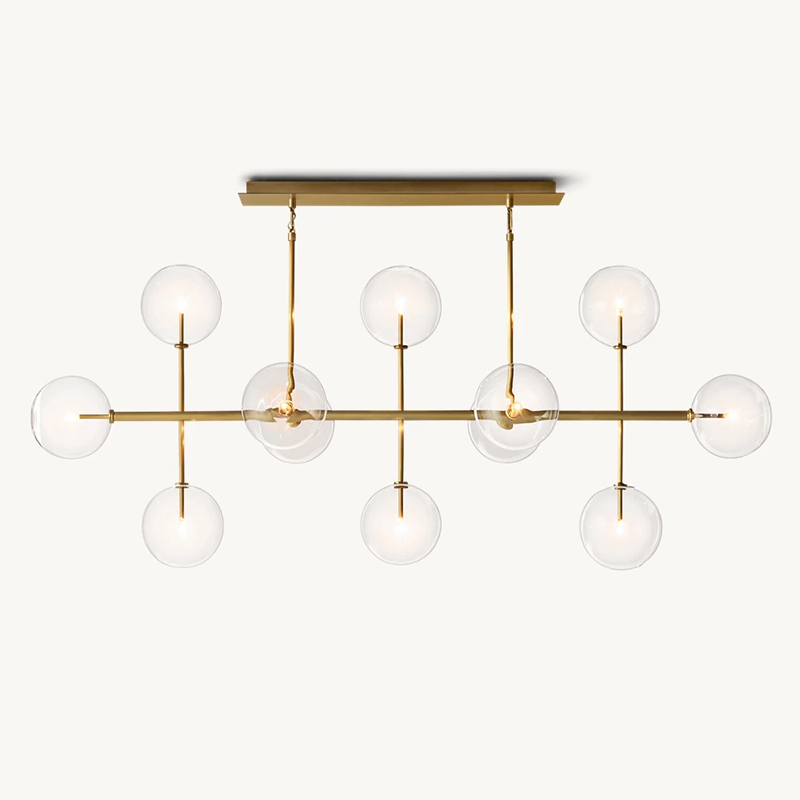 Glass Globe Linear Chandelier