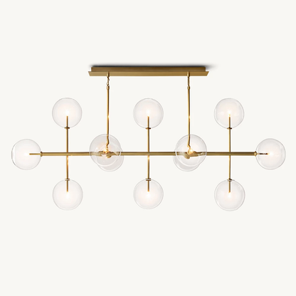 Glass Globe Linear Chandelier