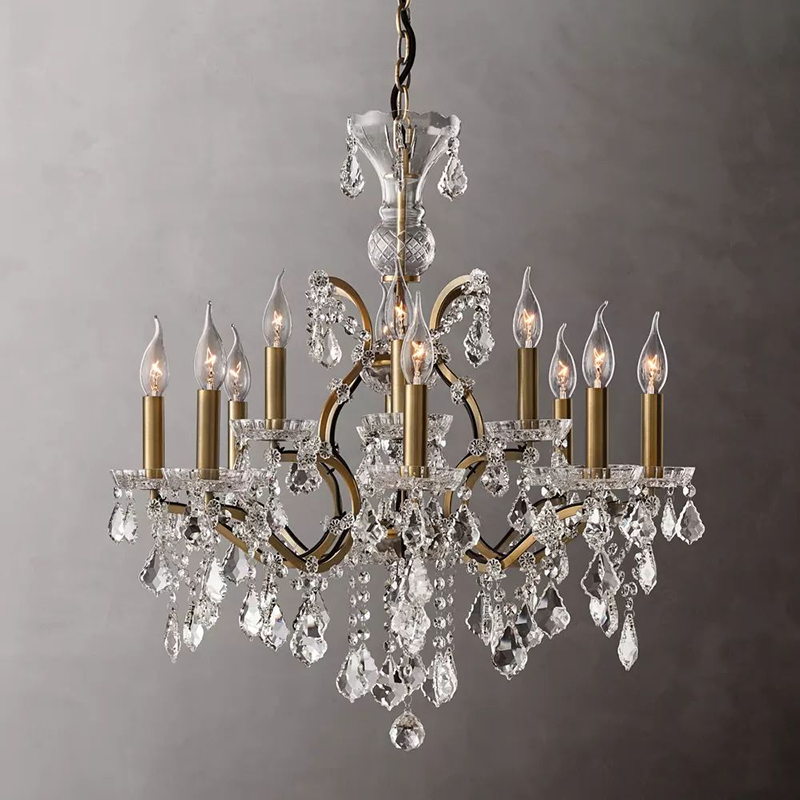 Rococo Iron Crystal Round Chandelier