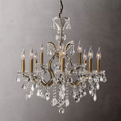 Rococo Iron Crystal Round Chandelier