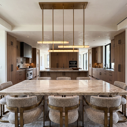 Audubon Triple Bar Alabaster Chandelier