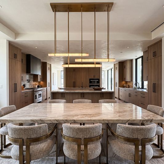 Audubon Triple Bar Alabaster Chandelier