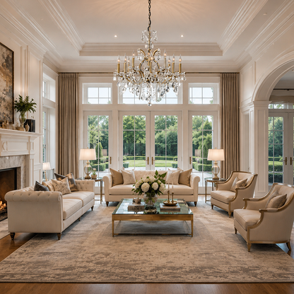 Rococo Iron Crystal Round Chandelier