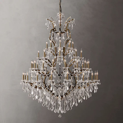 Rococo Iron Crystal Round Chandelier