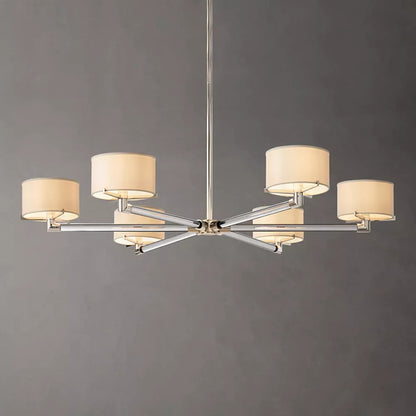 Linen Shade Living Room Chandelier