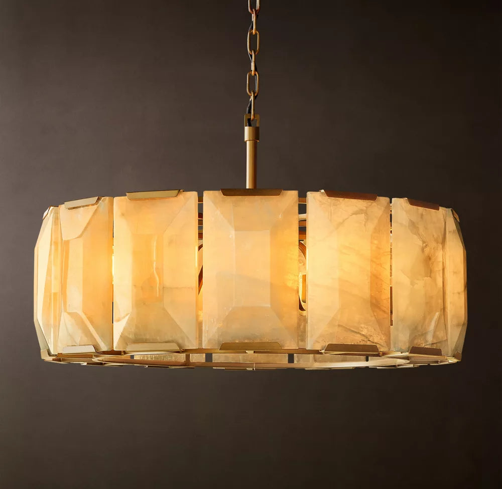 Harlow Calcite Round Chandelier
