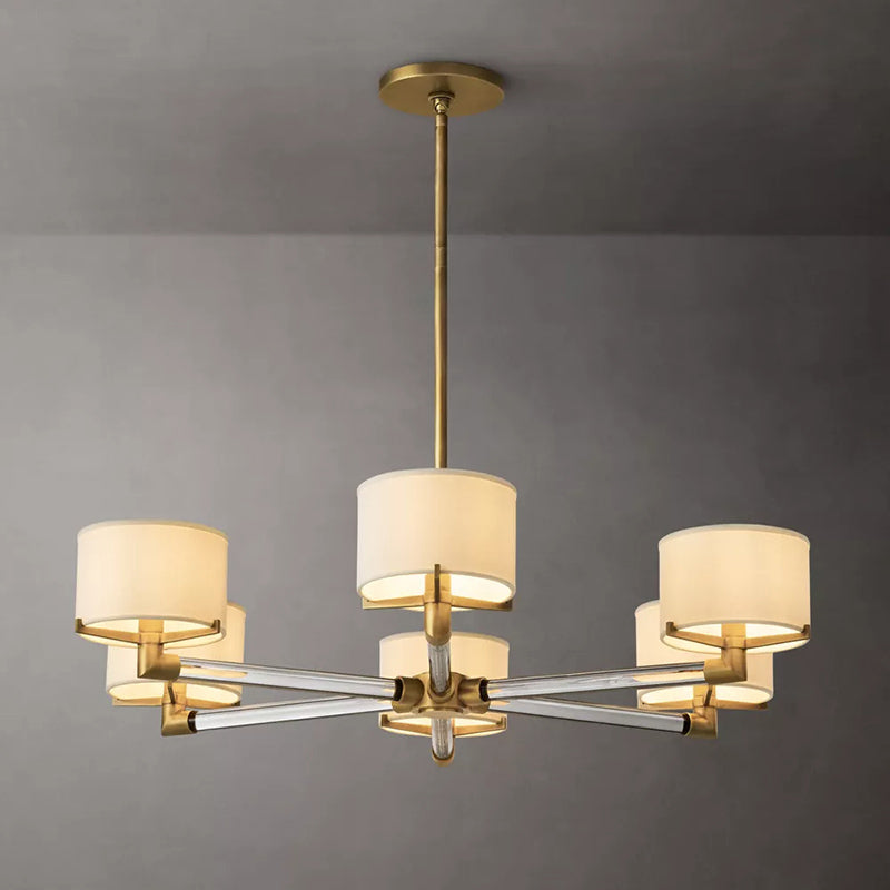 Linen Shade Living Room Chandelier