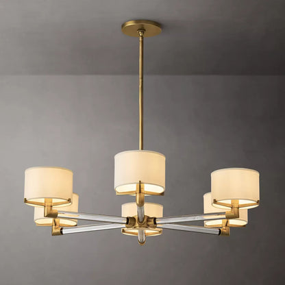 Linen Shade Living Room Chandelier