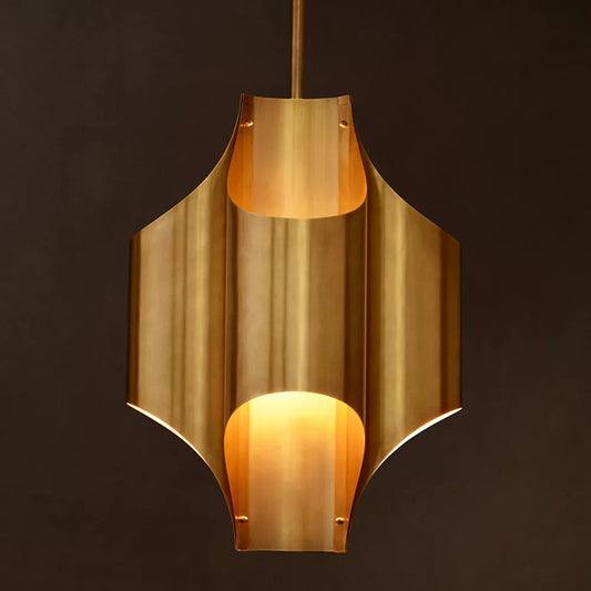 Cathedral Brass Pendant Light