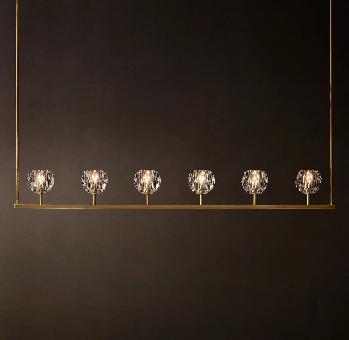 Clear Glass Linear Chandelier